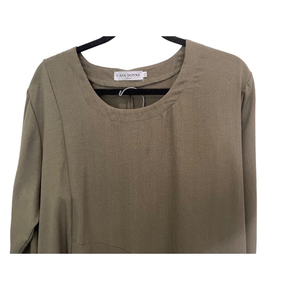 Casa Donna Plus Size Wide Leg Crop Pant Short Sleeve Top Set Rayon Linen XXL NWT - Picture 3 of 7